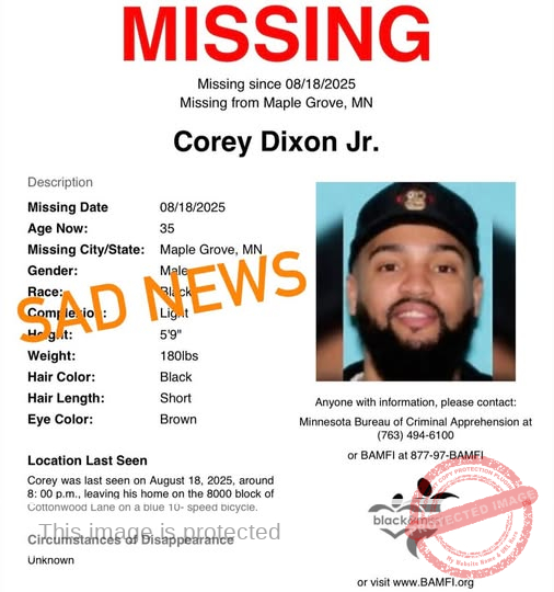 Tragic News: Maple Grove Police Investigate Body Found in Connection to Corey Dixon Jr