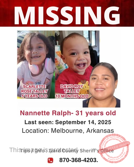 MISSING ENDANGERED CHILDREN ALERT: Scarlette Rose Talley and David Roy Talley