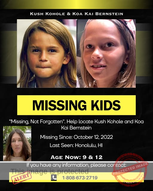Still Missing: Kush Kohole & Koa Kai Bernstein, Last Seen in Honolulu on October 12, 2022