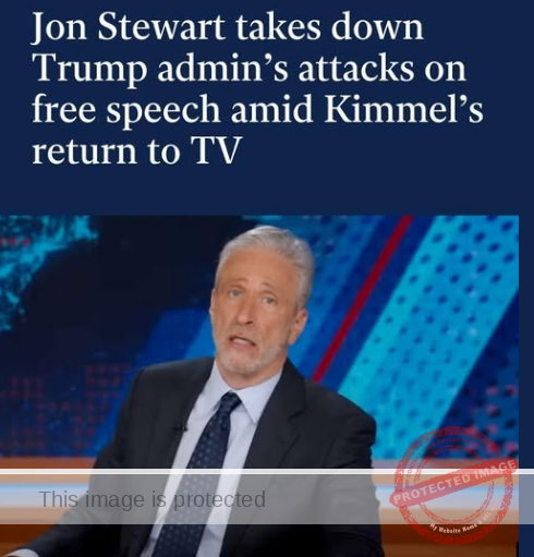 Jon Stewart Slams Trump Administration’s Attacks on Free Speech, Defends Kimmel’s Return