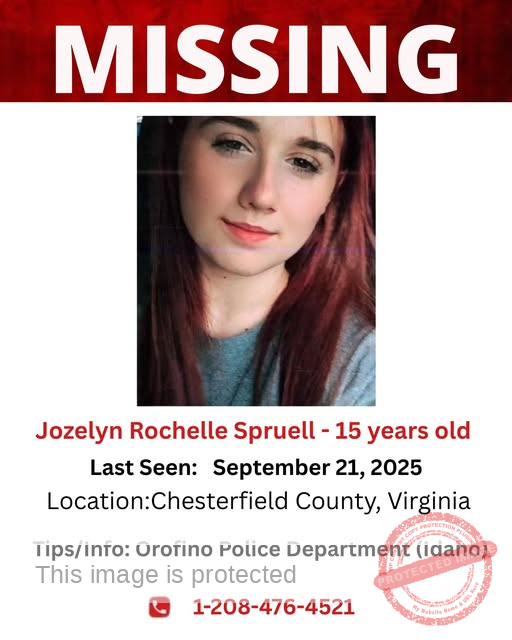 Missing Person Alert: 15-Year-Old Jozelyn Rochelle Spruell Last Seen in Orofino, Idaho