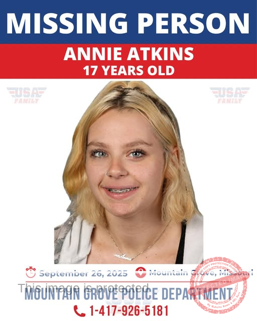 17-Year-Old Annie Atkins Missing from Mountain Grove, Missouri Since September 26, 2025