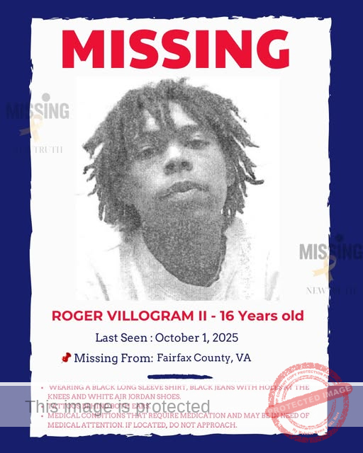 MISSING TEEN: 16-Year-Old Roger Andrew Villogram II Disappears from Fairfax County, VA