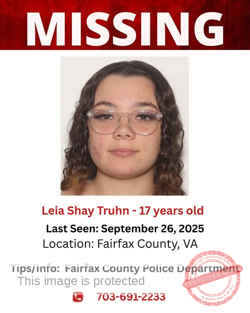 Urgent Search for 17-Year-Old Leia Shay Truhn Missing from Fairfax County, Virginia