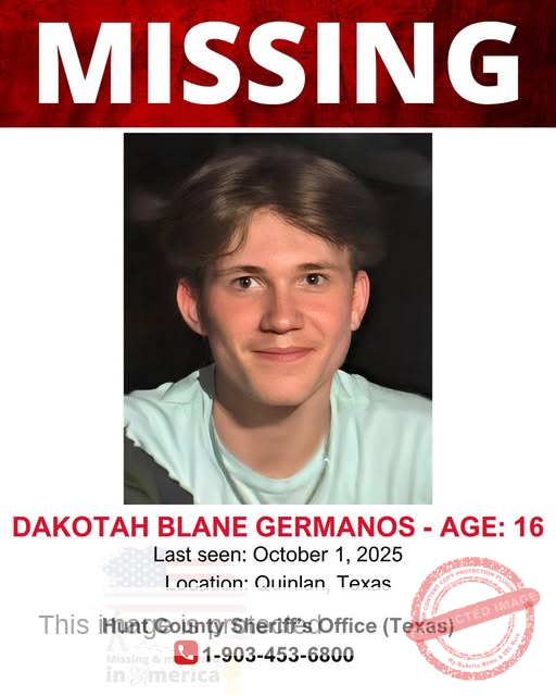 Missing 16-Year-Old Dakotah Blane Germanos from Quinlan, Texas – Help Bring Him Home