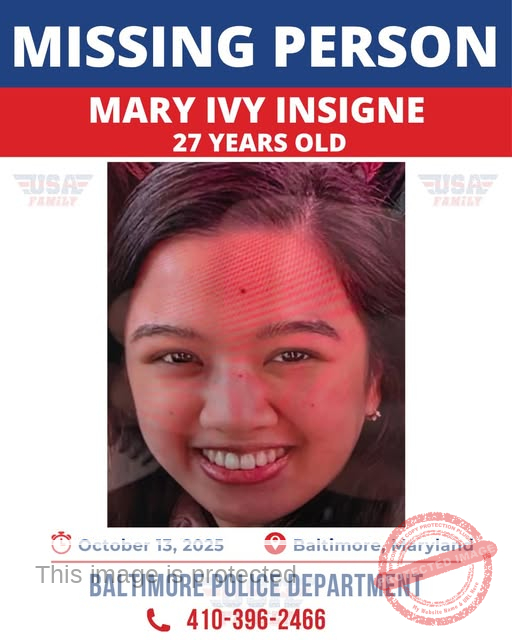 MISSING PERSON: 27-Year-Old Mary Ivy Insigne Disappears in Baltimore – Authorities Seek Public Help
