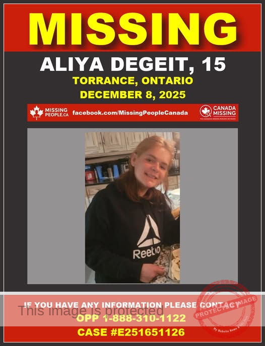 15-Year-Old Aliya Degeit Missing in Torrance, Muskoka Lakes for Five Days as Search Intensifies